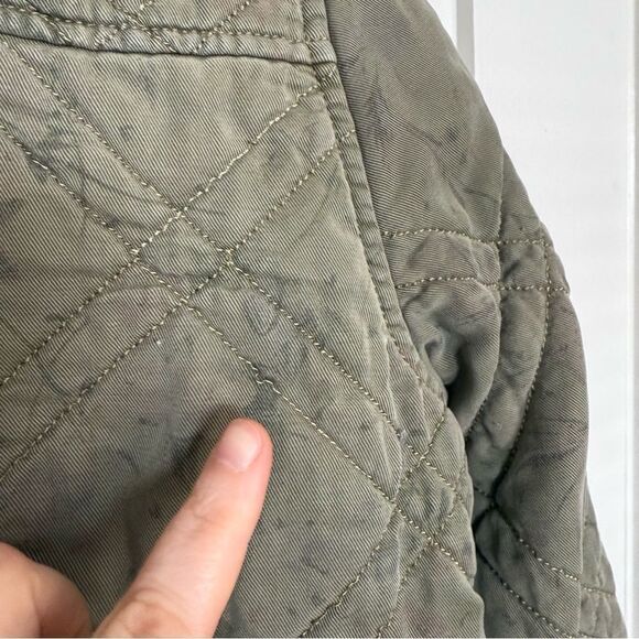 Anthropologie Bomber Jacket Womens Size L Olive Green Floral Full Zip Lyocell - Picture 6 of 11